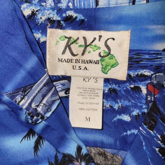 Ky's men's Hawaiian WWII bomber plane shirt M - Picture 3 of 5